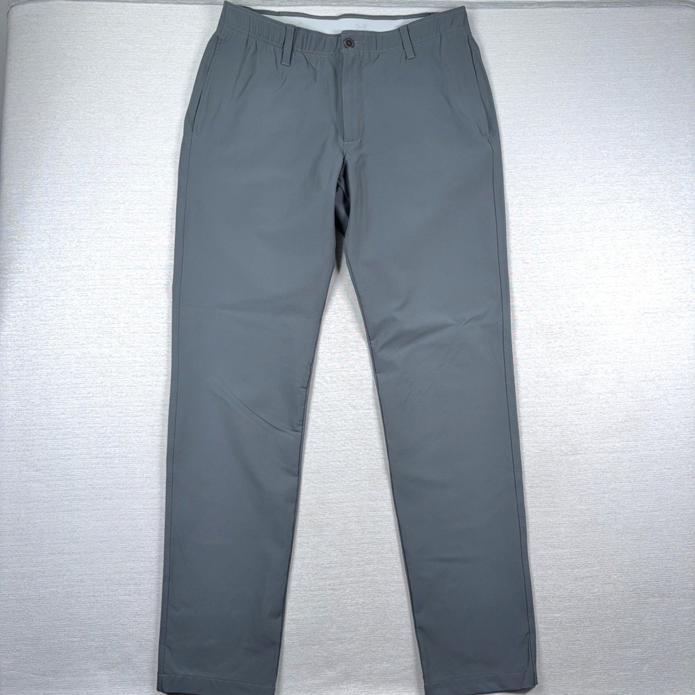 Under Armour Golf Tapered Pants Mens 36x34 Gray Polyester Stretch